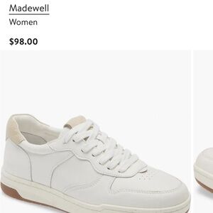Madewell Women's White and Tan Court Sneakers